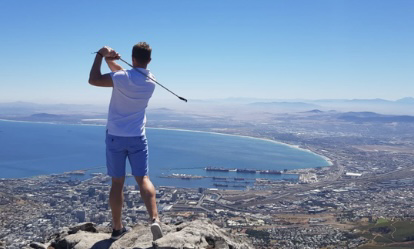 Golfer overlooking the coast on a TruGolf Worldwide Travel experience